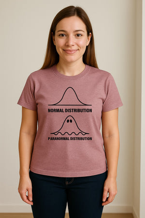 Statistics T-Shirt, Paranormal Distribution Ghost Bell Curve Graphic for Math Teachers and Data Nerds