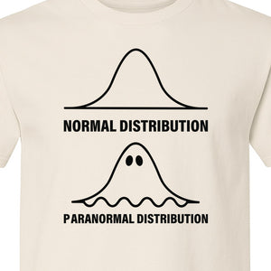 Statistics T-Shirt, Paranormal Distribution Ghost Bell Curve Graphic for Math Teachers and Data Nerds