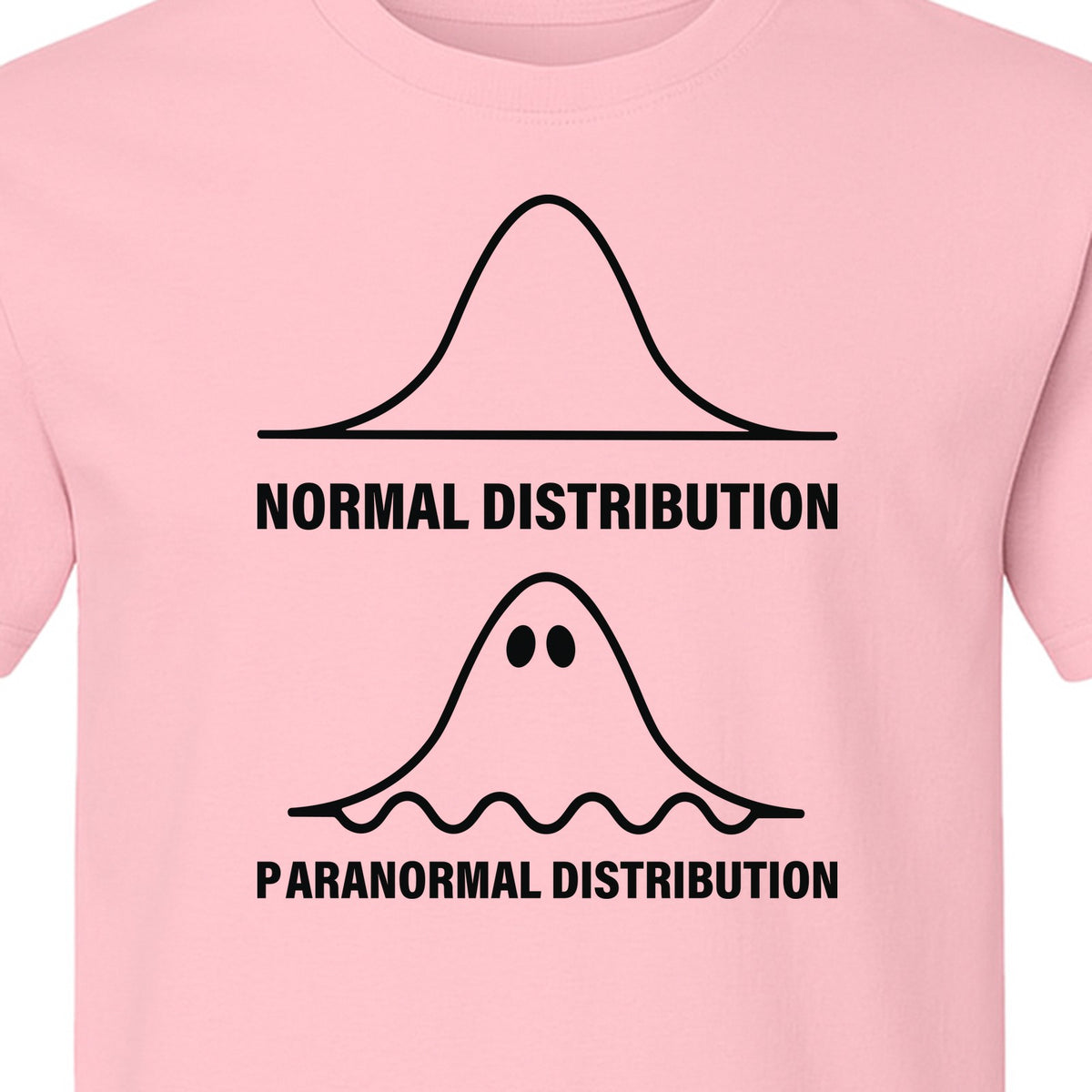 Statistics T-Shirt, Paranormal Distribution Ghost Bell Curve Graphic for Math Teachers and Data Nerds