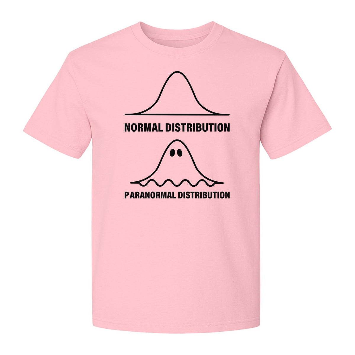 Statistics T-Shirt, Paranormal Distribution Ghost Bell Curve Graphic for Math Teachers and Data Nerds