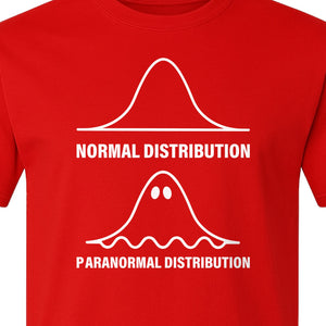Statistics T-Shirt, Paranormal Distribution Ghost Bell Curve Graphic for Math Teachers and Data Nerds