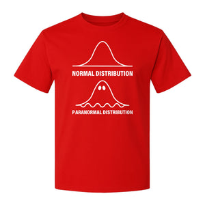 Statistics T-Shirt, Paranormal Distribution Ghost Bell Curve Graphic for Math Teachers and Data Nerds