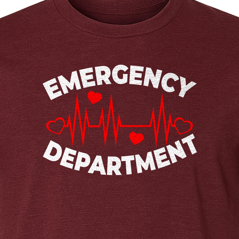 ER Nurse T-Shirt, Emergency Department EKG Heartbeat Design for RN Staff and Nursing Students