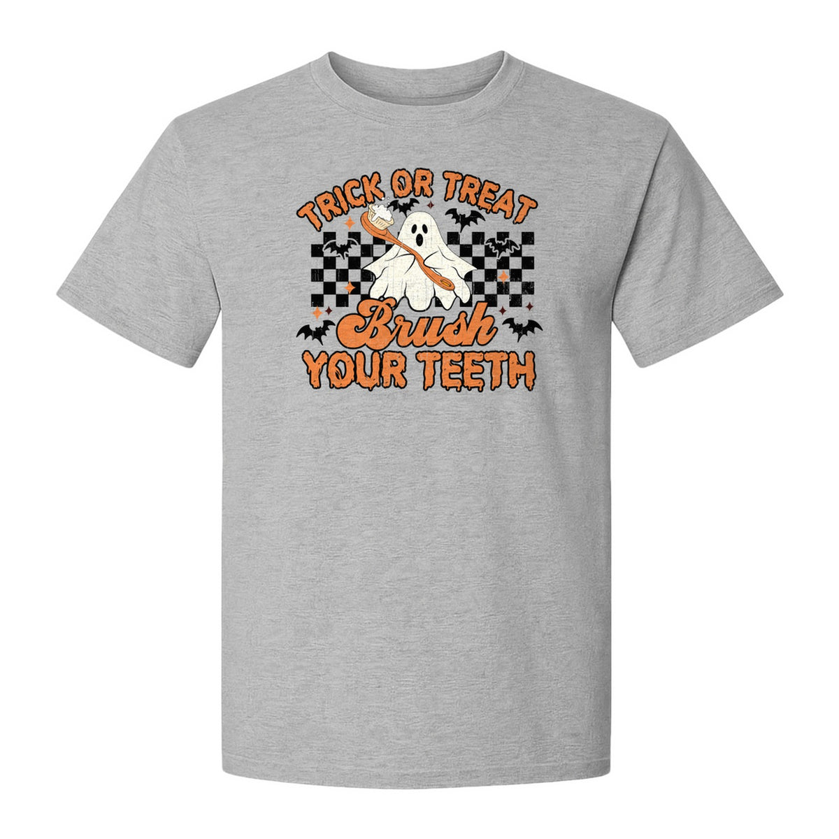 Halloween Dentist T-Shirt, Trick or Treat Brush Your Teeth Ghost Graphic for Dental Professionals