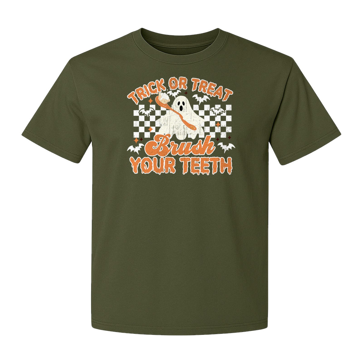 Halloween Dentist T-Shirt, Trick or Treat Brush Your Teeth Ghost Graphic for Dental Professionals