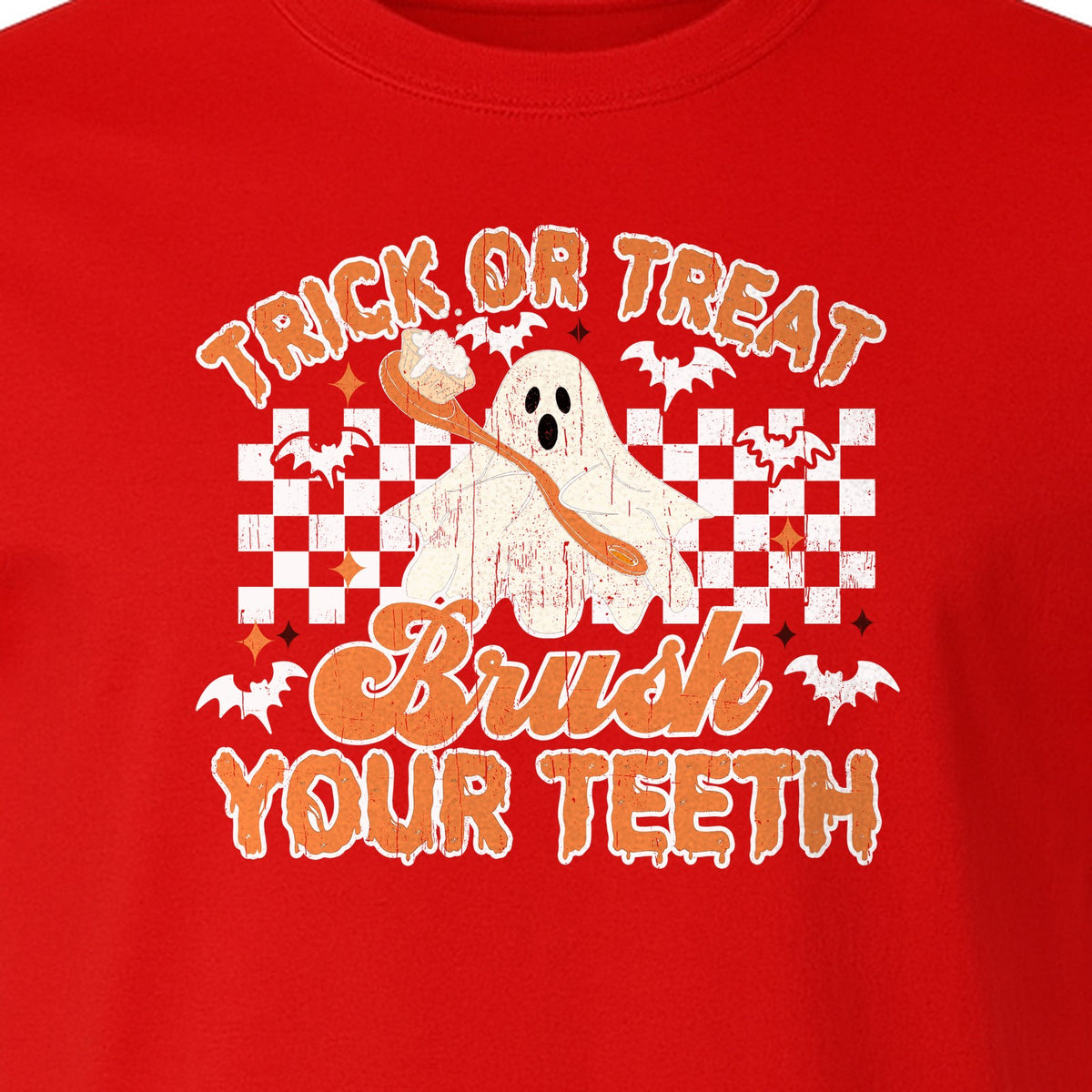 Halloween Dentist T-Shirt, Trick or Treat Brush Your Teeth Ghost Graphic for Dental Professionals
