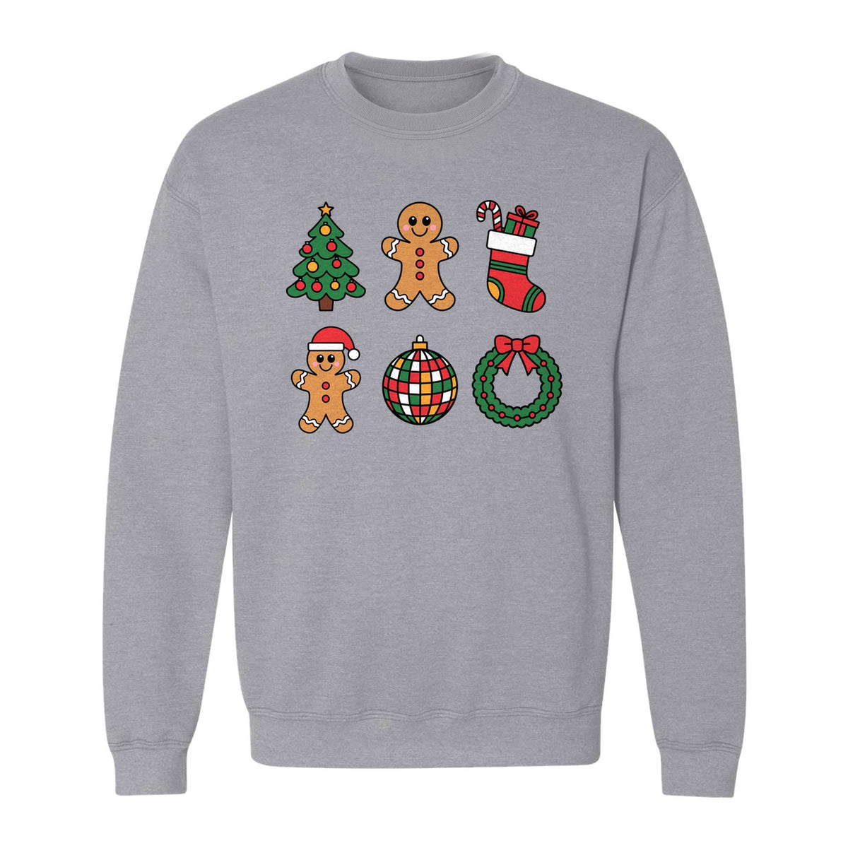 Coquette Christmas Sweatshirt, Holiday Tree, Gingerbread Cookies and Bow Wreath for Parties