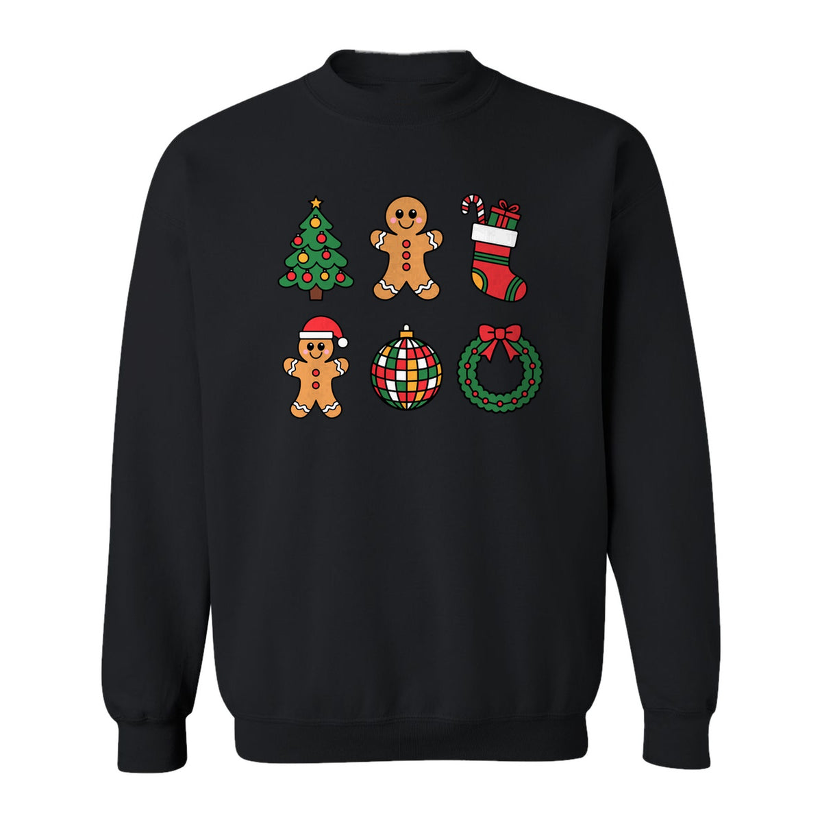 Coquette Christmas Sweatshirt, Holiday Tree, Gingerbread Cookies and Bow Wreath for Parties