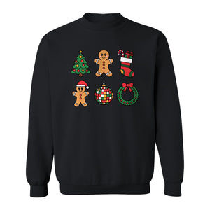 Coquette Christmas Sweatshirt, Holiday Tree, Gingerbread Cookies and Bow Wreath for Parties
