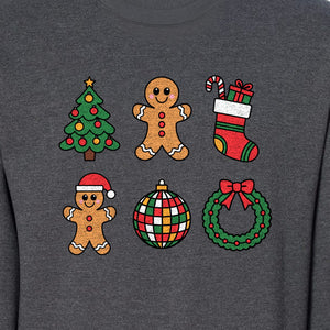 Coquette Christmas Sweatshirt, Holiday Tree, Gingerbread Cookies and Bow Wreath for Parties