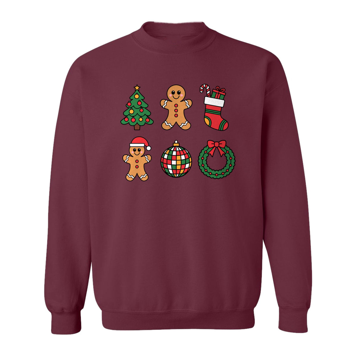 Coquette Christmas Sweatshirt, Holiday Tree, Gingerbread Cookies and Bow Wreath for Parties