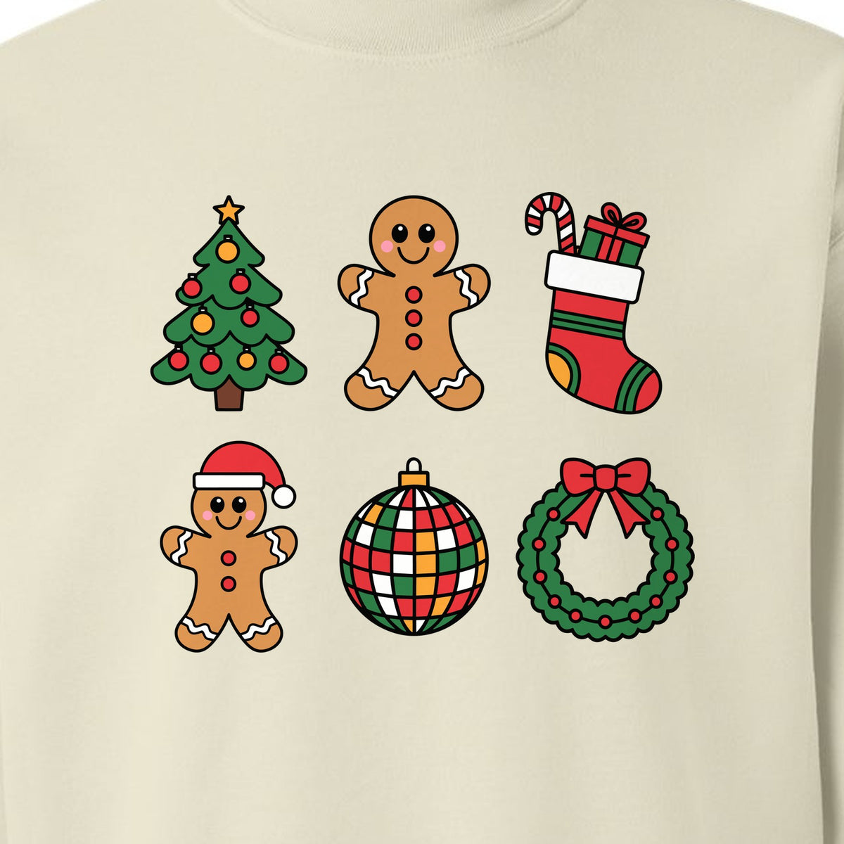 Coquette Christmas Sweatshirt, Holiday Tree, Gingerbread Cookies and Bow Wreath for Parties