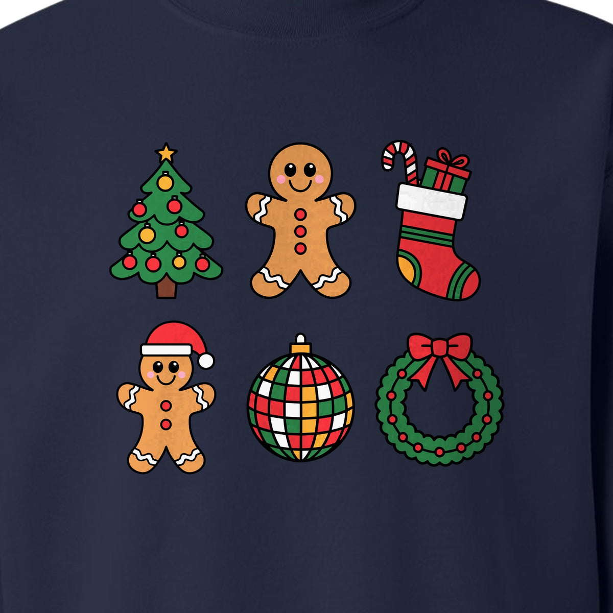 Coquette Christmas Sweatshirt, Holiday Tree, Gingerbread Cookies and Bow Wreath for Parties