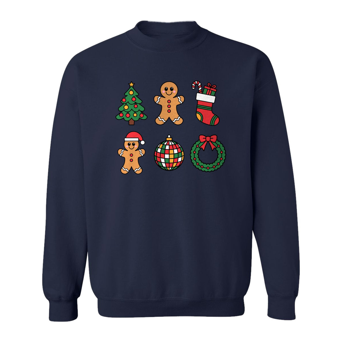 Coquette Christmas Sweatshirt, Holiday Tree, Gingerbread Cookies and Bow Wreath for Parties