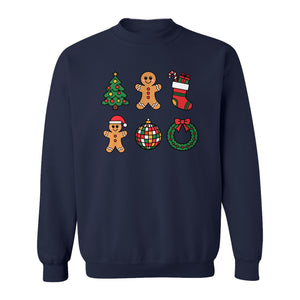 Coquette Christmas Sweatshirt, Holiday Tree, Gingerbread Cookies and Bow Wreath for Parties