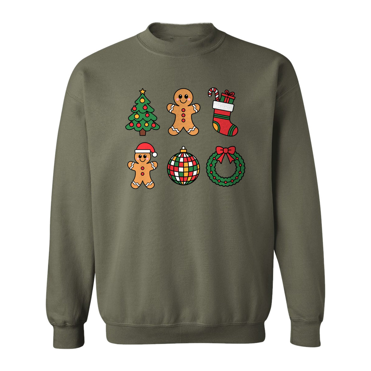 Coquette Christmas Sweatshirt, Holiday Tree, Gingerbread Cookies and Bow Wreath for Parties
