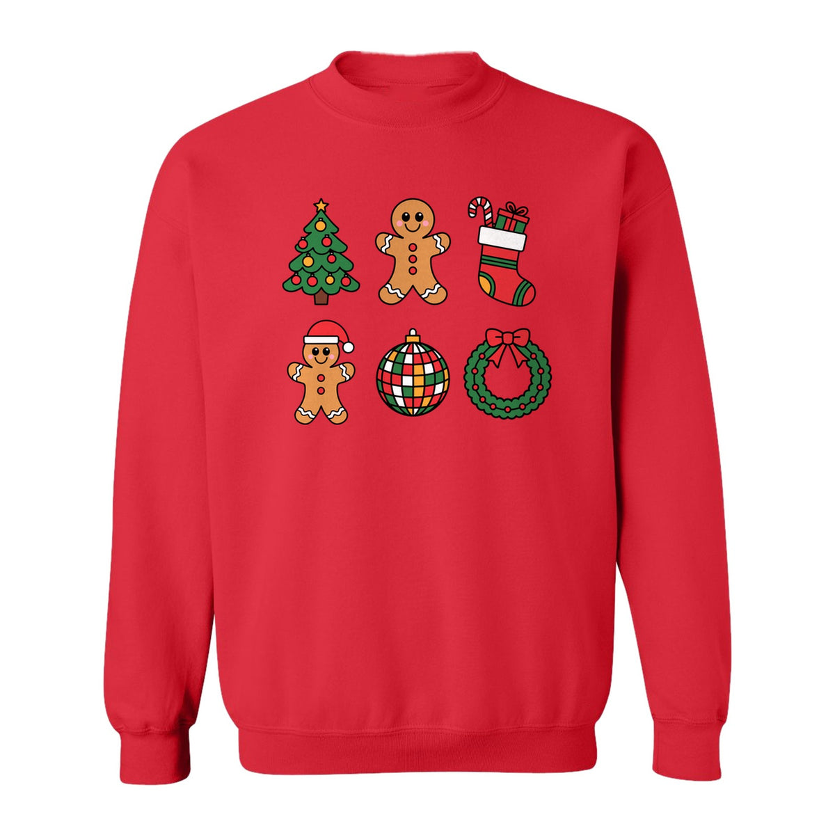 Coquette Christmas Sweatshirt, Holiday Tree, Gingerbread Cookies and Bow Wreath for Parties