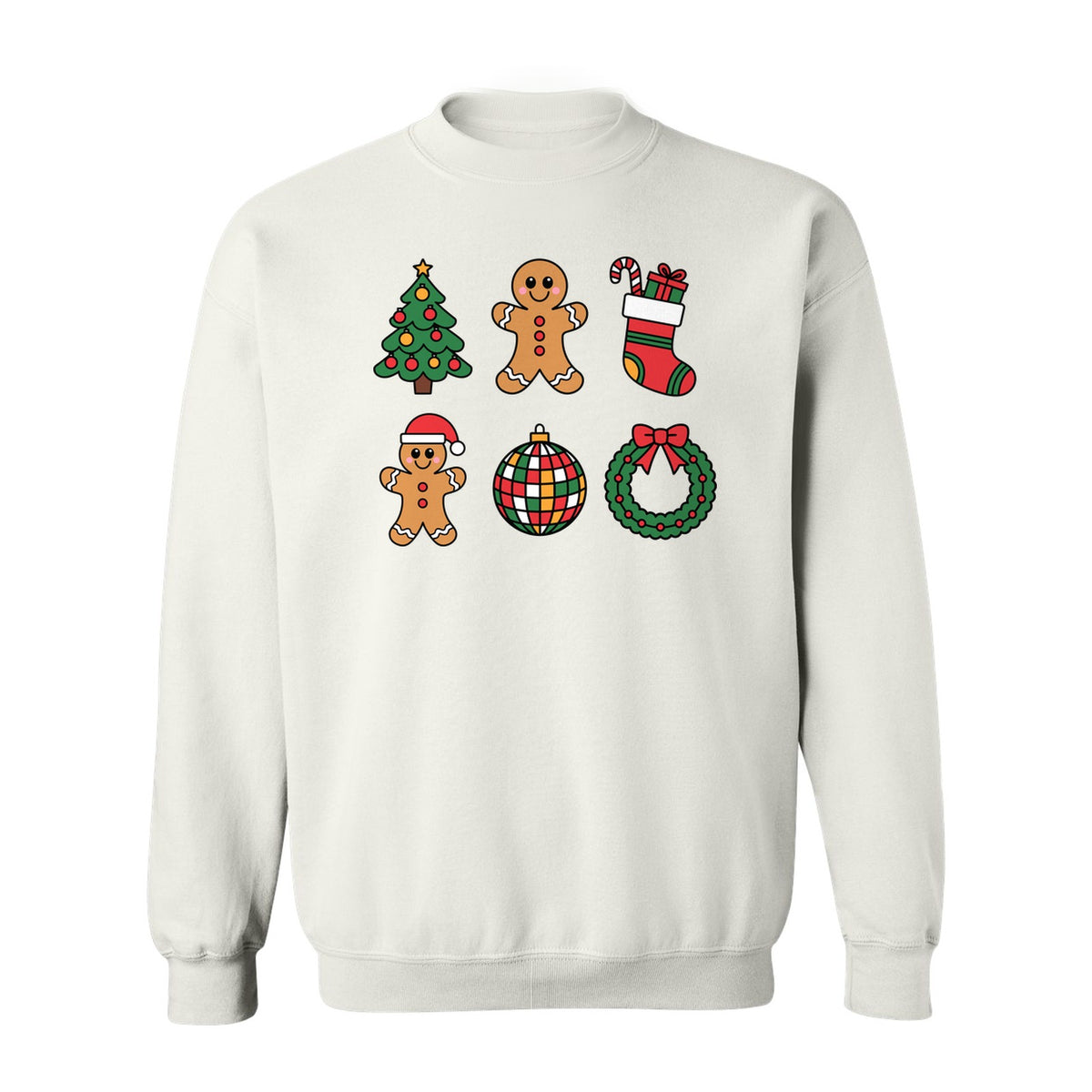 Coquette Christmas Sweatshirt, Holiday Tree, Gingerbread Cookies and Bow Wreath for Parties