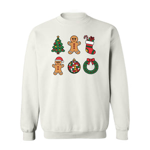 Coquette Christmas Sweatshirt, Holiday Tree, Gingerbread Cookies and Bow Wreath for Parties