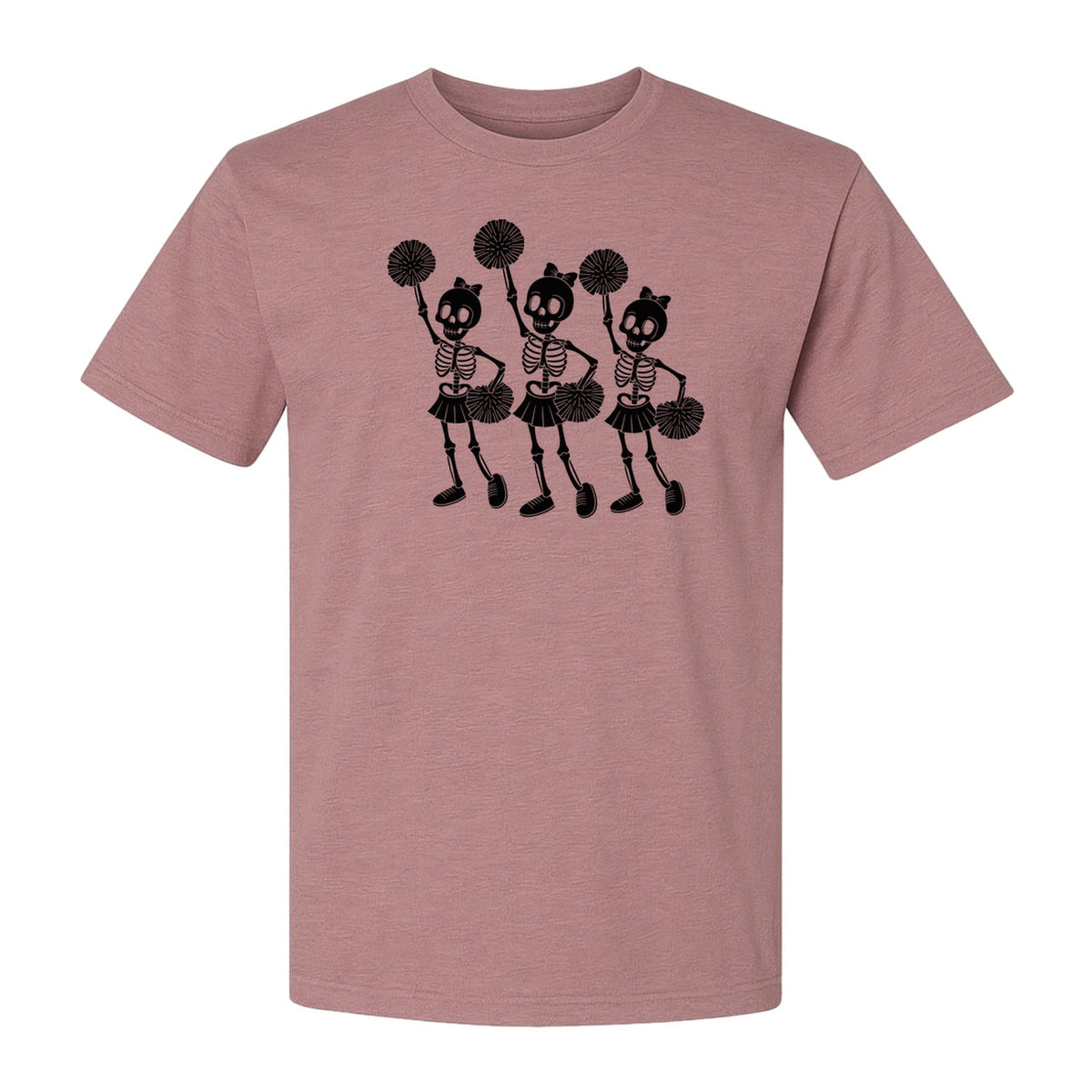 Skeleton Cheerleader T-Shirt, Spooky Halloween Spirit Squad Design for Cheer Moms
