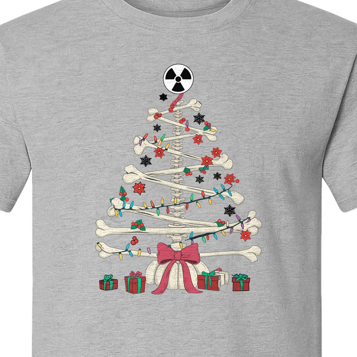 Radiology Christmas T-Shirt, Skeleton Bone Tree X-Ray Tech Holiday Design