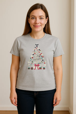 Radiology Christmas T-Shirt, Skeleton Bone Tree X-Ray Tech Holiday Design