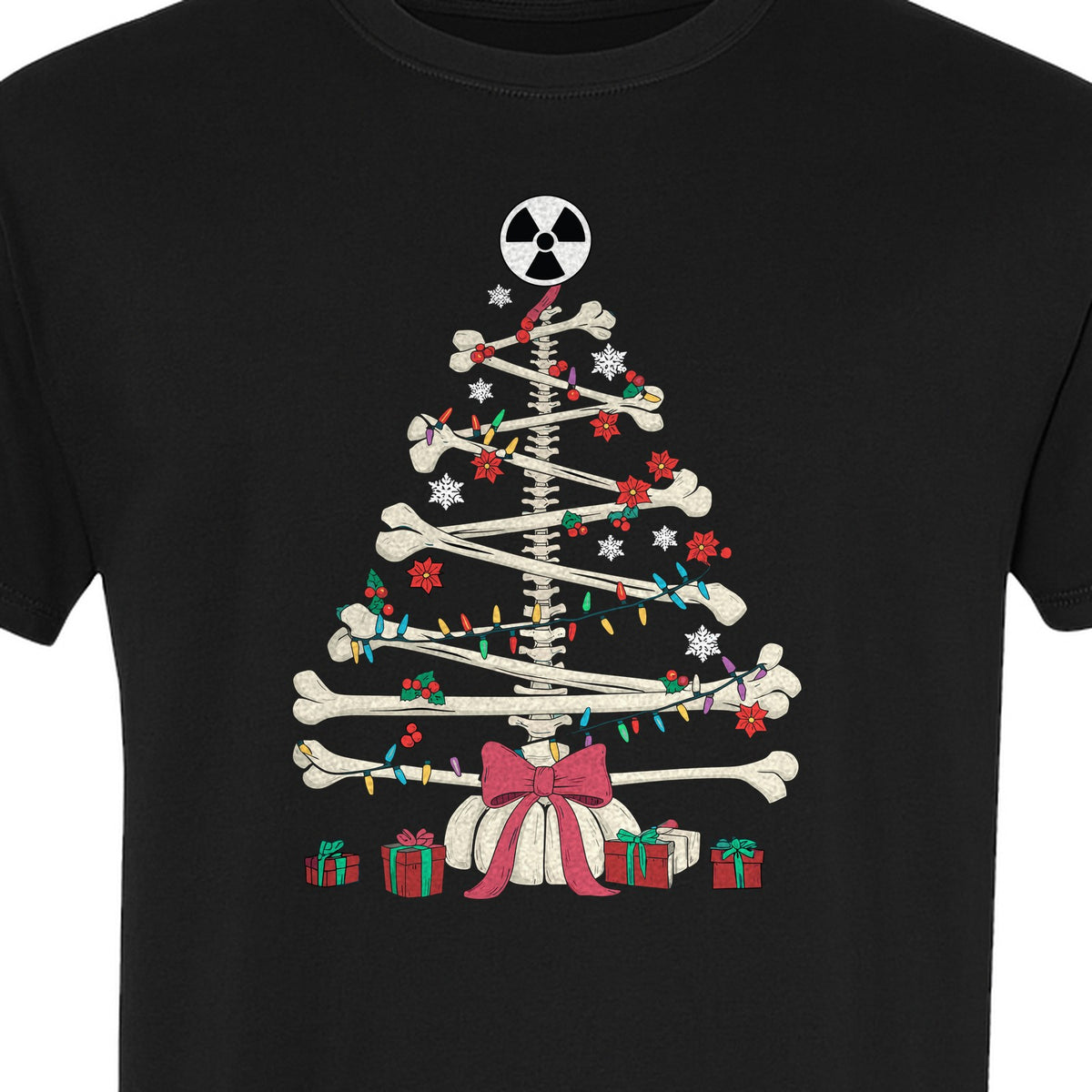 Radiology Christmas T-Shirt, Skeleton Bone Tree X-Ray Tech Holiday Design