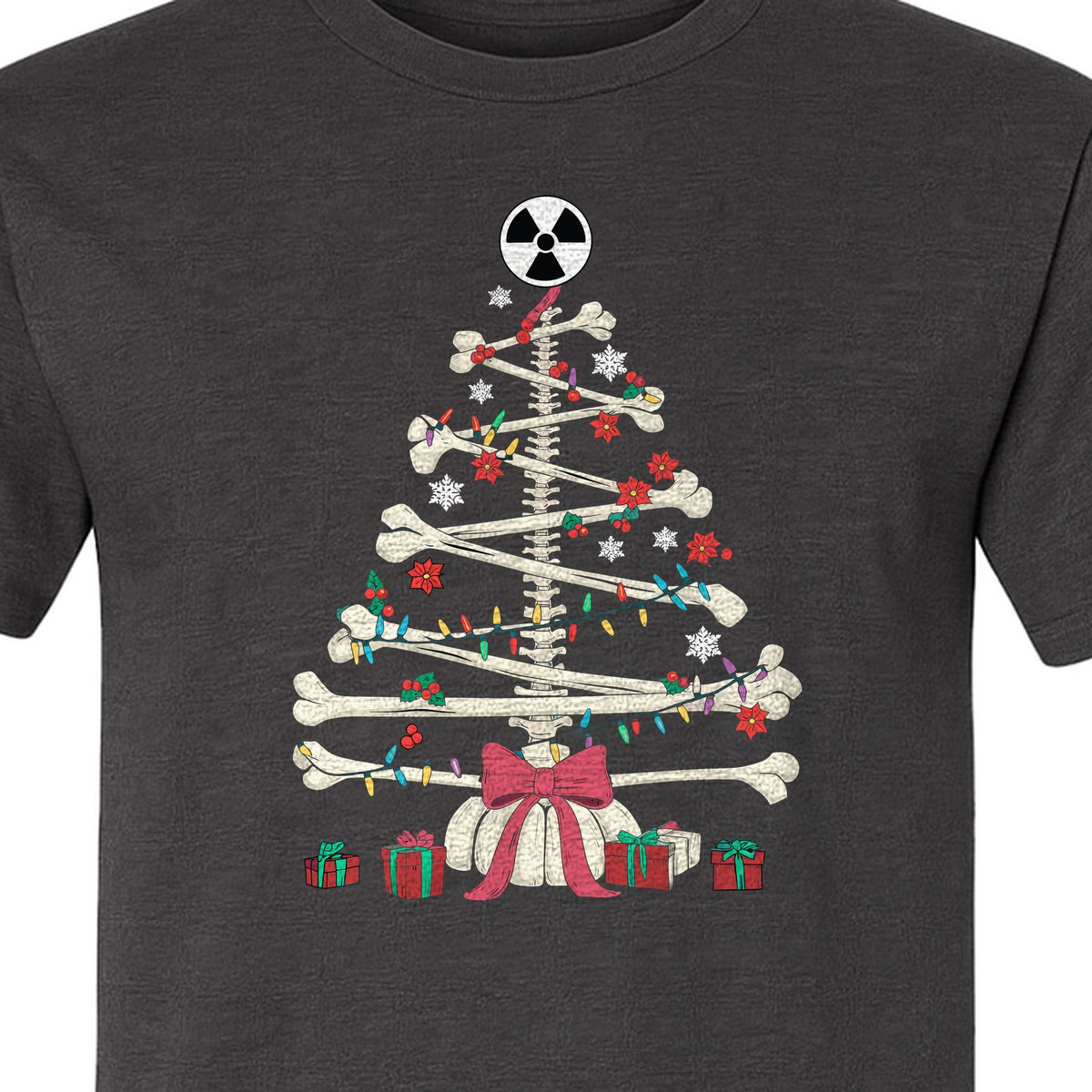 Radiology Christmas T-Shirt, Skeleton Bone Tree X-Ray Tech Holiday Design