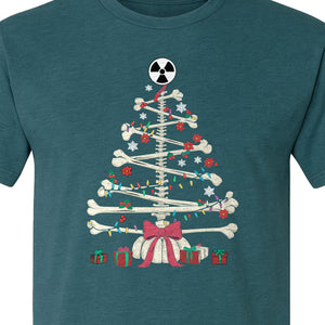 Radiology Christmas T-Shirt, Skeleton Bone Tree X-Ray Tech Holiday Design