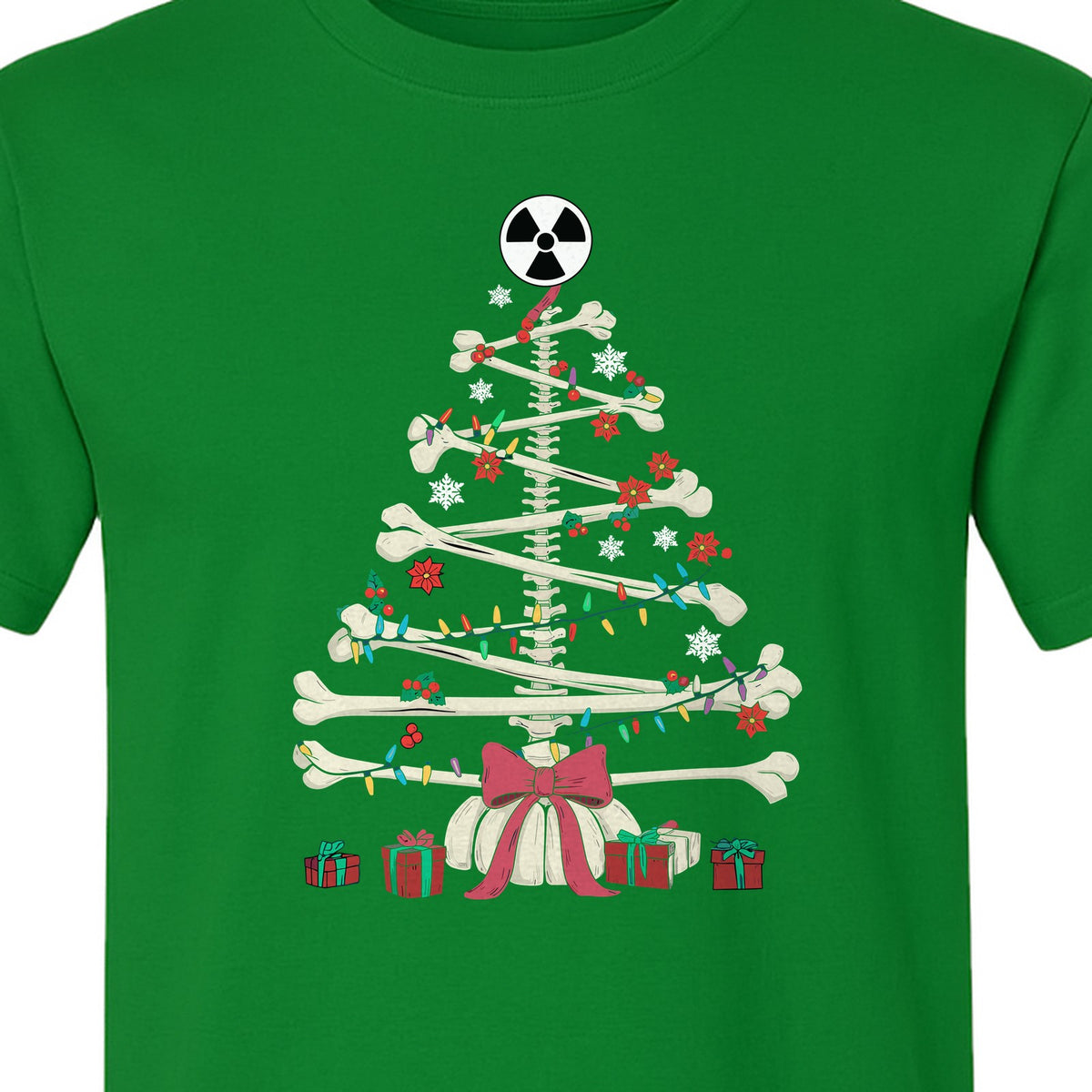 Radiology Christmas T-Shirt, Skeleton Bone Tree X-Ray Tech Holiday Design