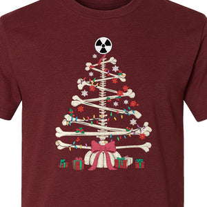 Radiology Christmas T-Shirt, Skeleton Bone Tree X-Ray Tech Holiday Design