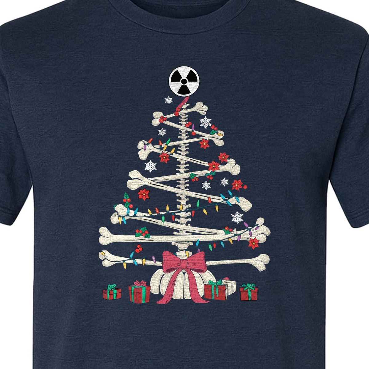 Radiology Christmas T-Shirt, Skeleton Bone Tree X-Ray Tech Holiday Design