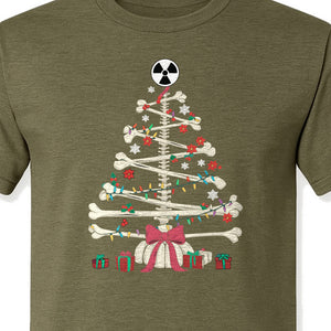 Radiology Christmas T-Shirt, Skeleton Bone Tree X-Ray Tech Holiday Design