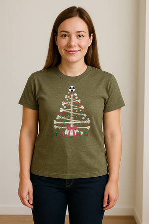 Radiology Christmas T-Shirt, Skeleton Bone Tree X-Ray Tech Holiday Design