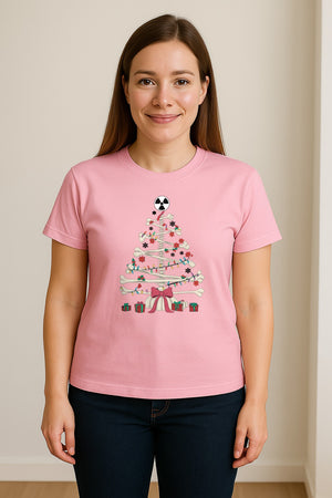 Radiology Christmas T-Shirt, Skeleton Bone Tree X-Ray Tech Holiday Design