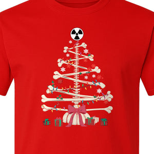 Radiology Christmas T-Shirt, Skeleton Bone Tree X-Ray Tech Holiday Design