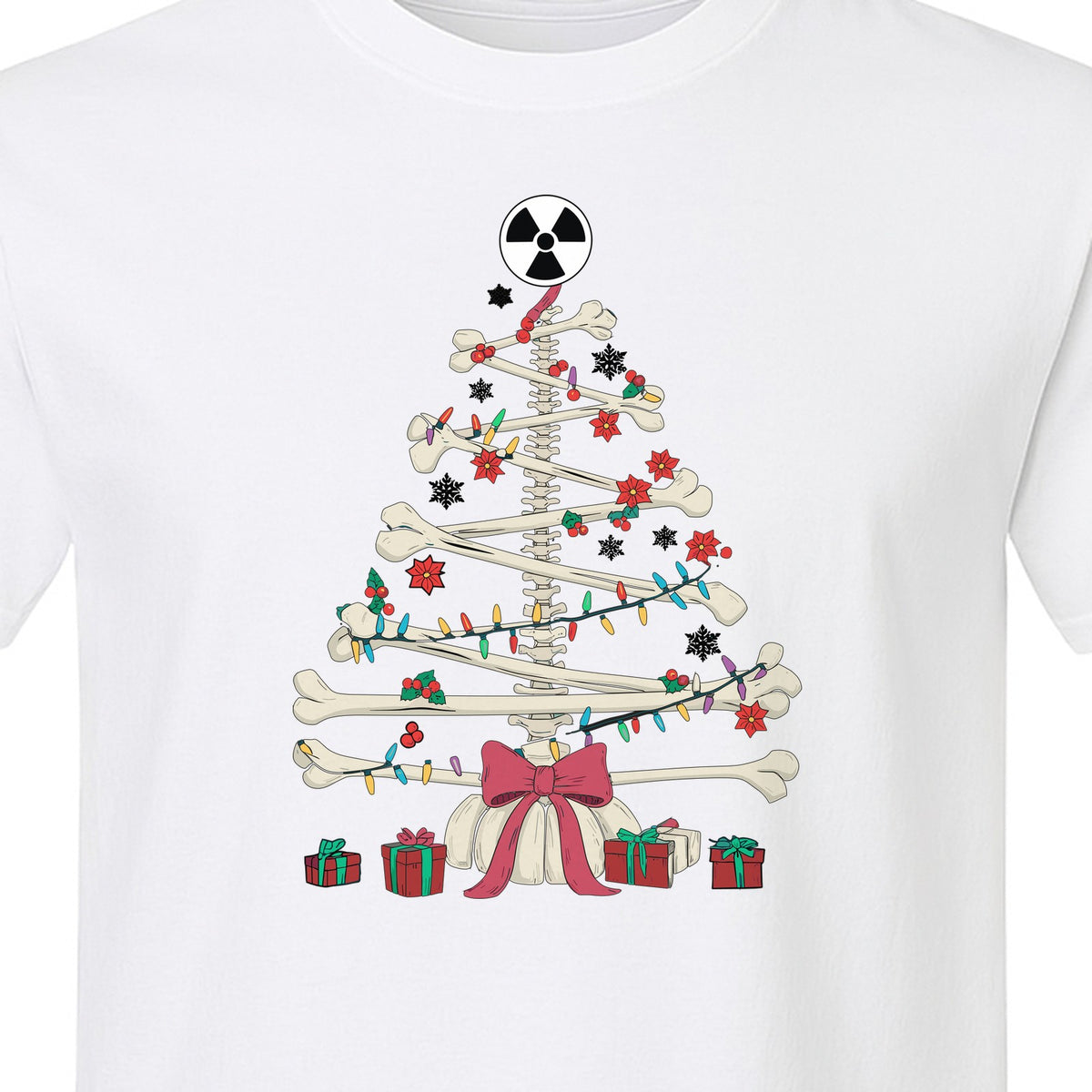 Radiology Christmas T-Shirt, Skeleton Bone Tree X-Ray Tech Holiday Design