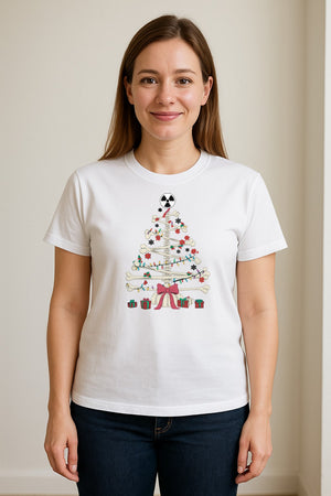 Radiology Christmas T-Shirt, Skeleton Bone Tree X-Ray Tech Holiday Design