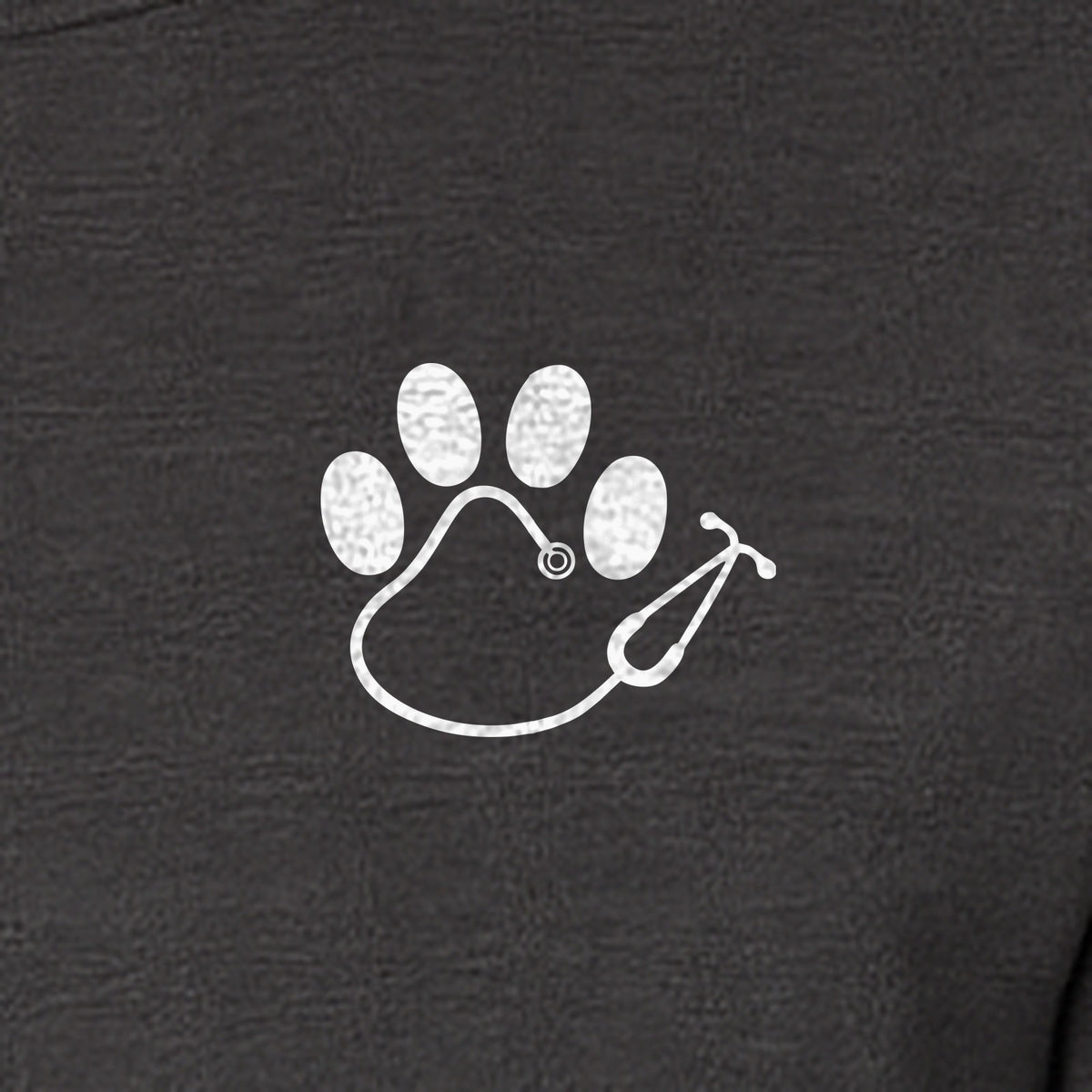 Vet Tech T-Shirt, Paw Print and Stethoscope Pocket Design for Veterinary Students