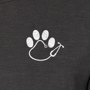 Vet Tech T-Shirt, Paw Print and Stethoscope Pocket Design for Veterinary Students