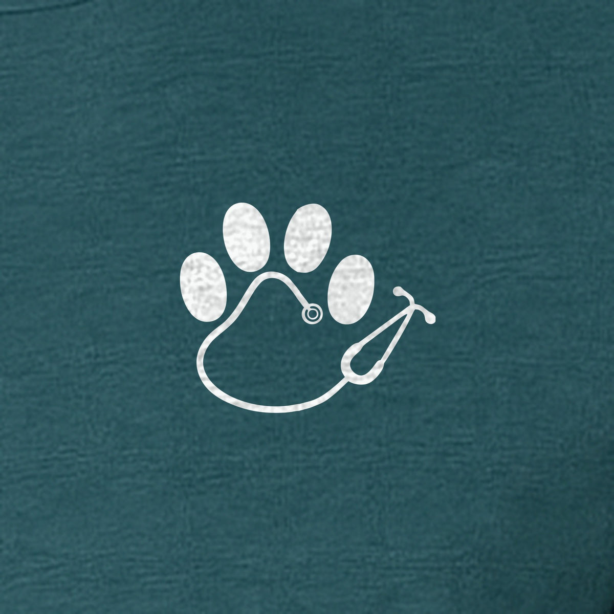 Vet Tech T-Shirt, Paw Print and Stethoscope Pocket Design for Veterinary Students