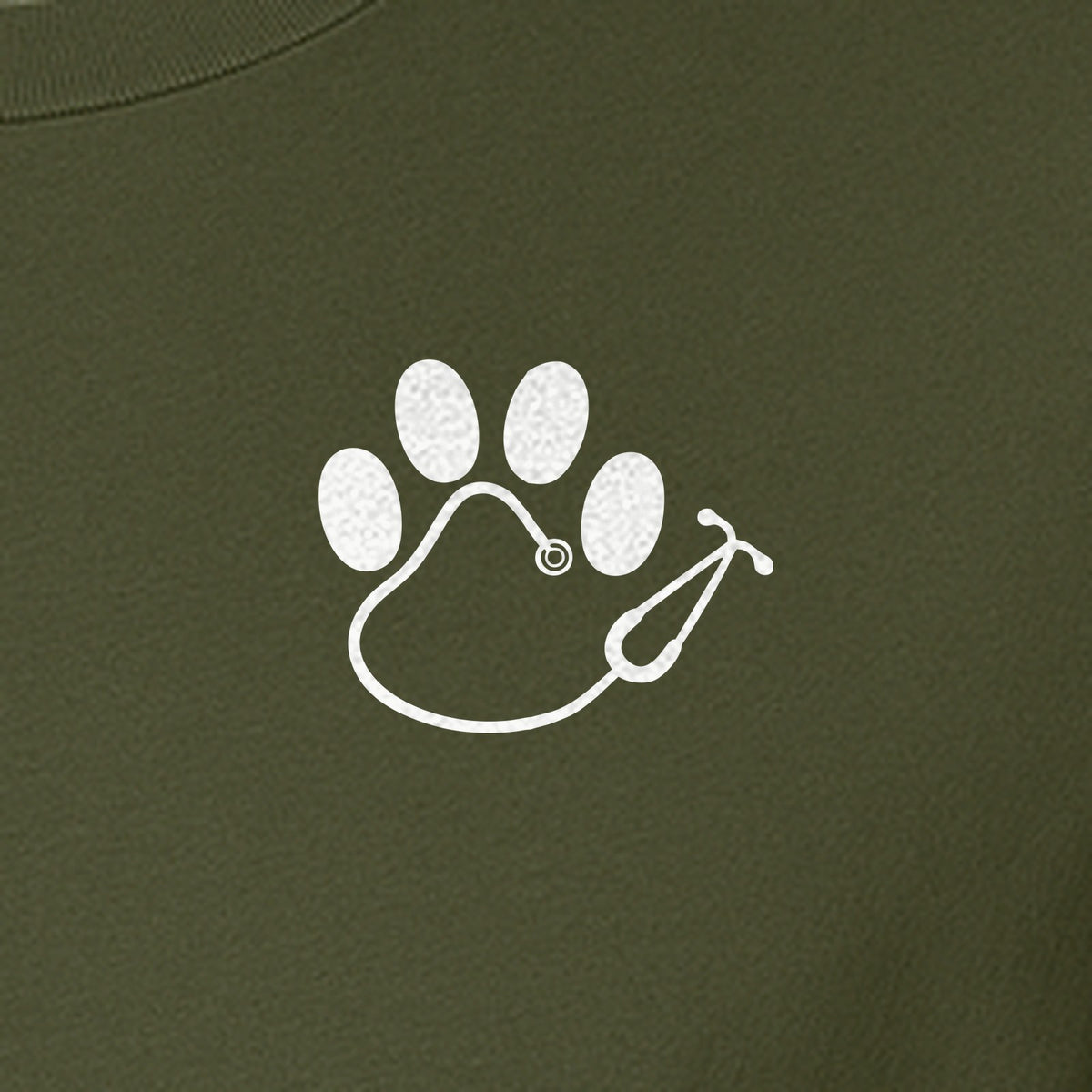 Vet Tech T-Shirt, Paw Print and Stethoscope Pocket Design for Veterinary Students