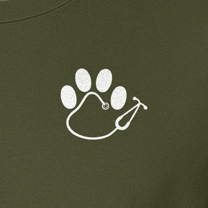 Vet Tech T-Shirt, Paw Print and Stethoscope Pocket Design for Veterinary Students