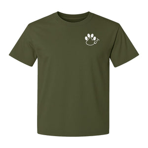 Vet Tech T-Shirt, Paw Print and Stethoscope Pocket Design for Veterinary Students