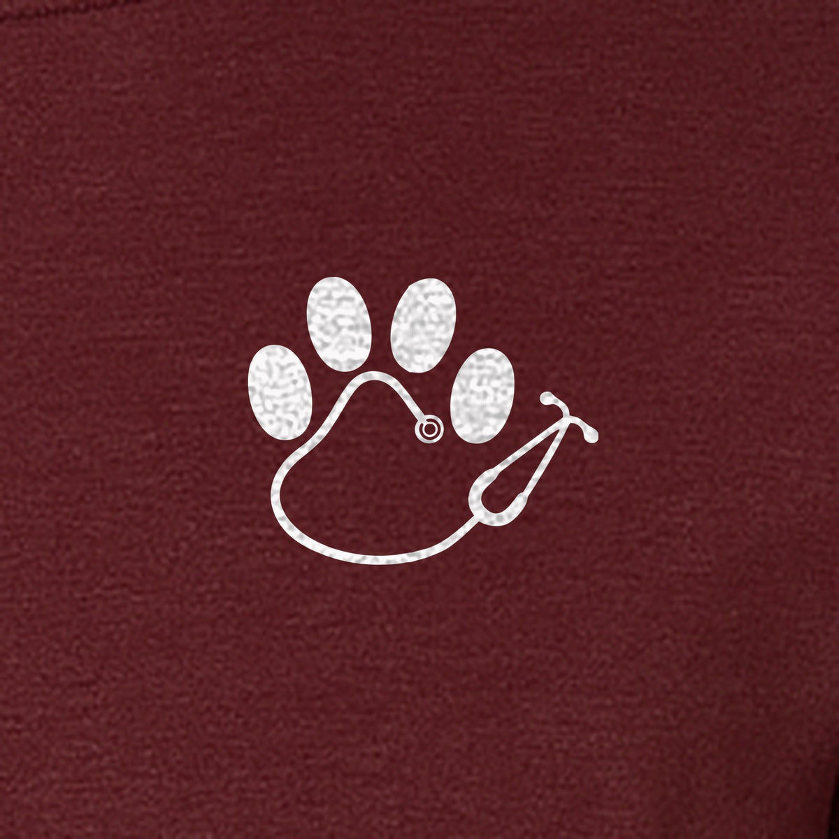 Vet Tech T-Shirt, Paw Print and Stethoscope Pocket Design for Veterinary Students