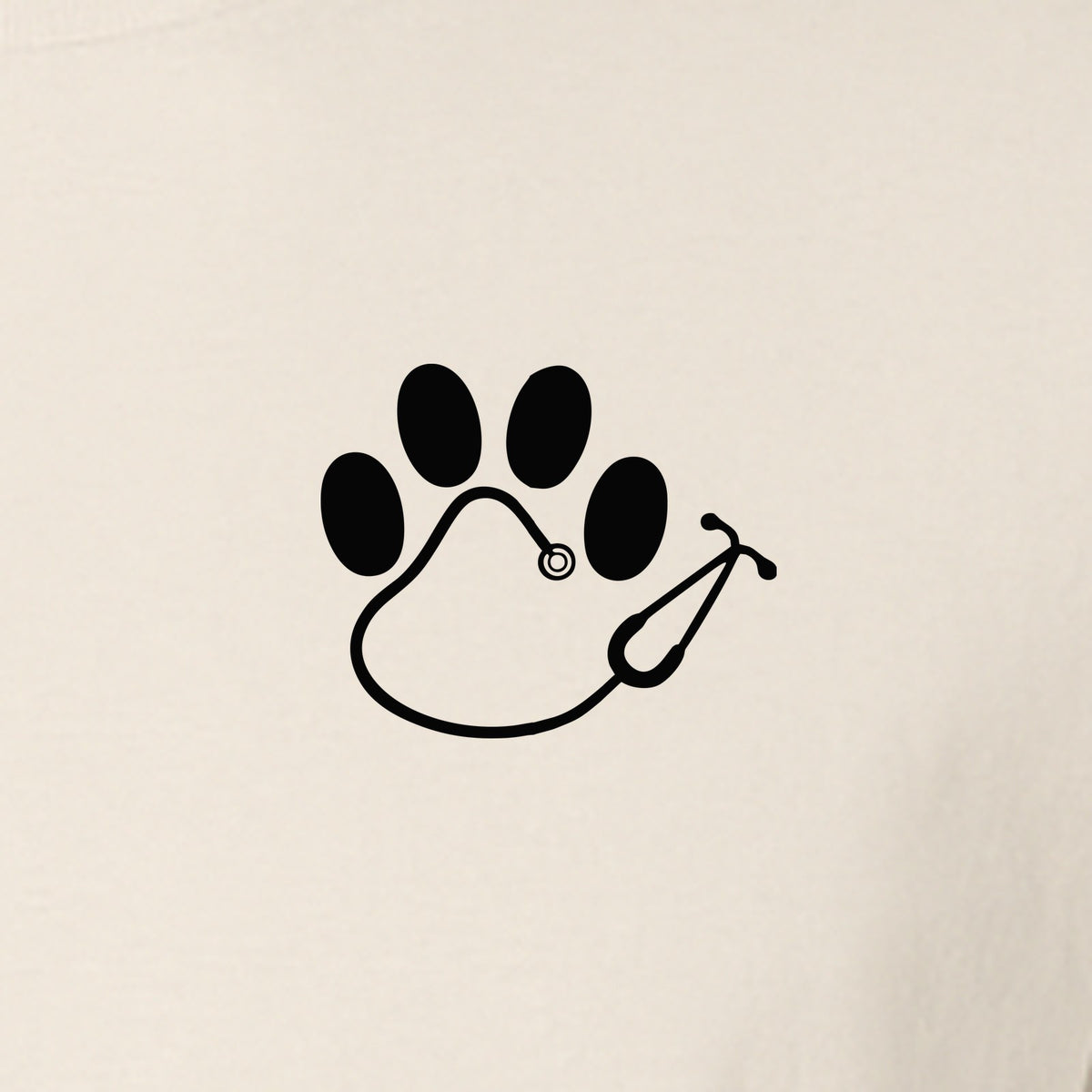 Vet Tech T-Shirt, Paw Print and Stethoscope Pocket Design for Veterinary Students