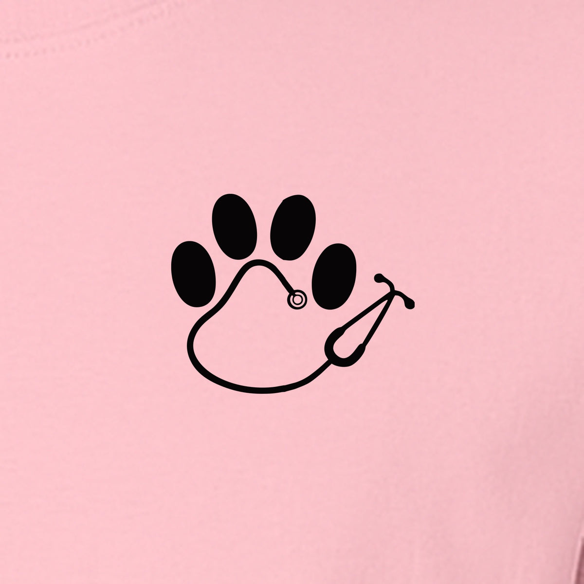 Vet Tech T-Shirt, Paw Print and Stethoscope Pocket Design for Veterinary Students