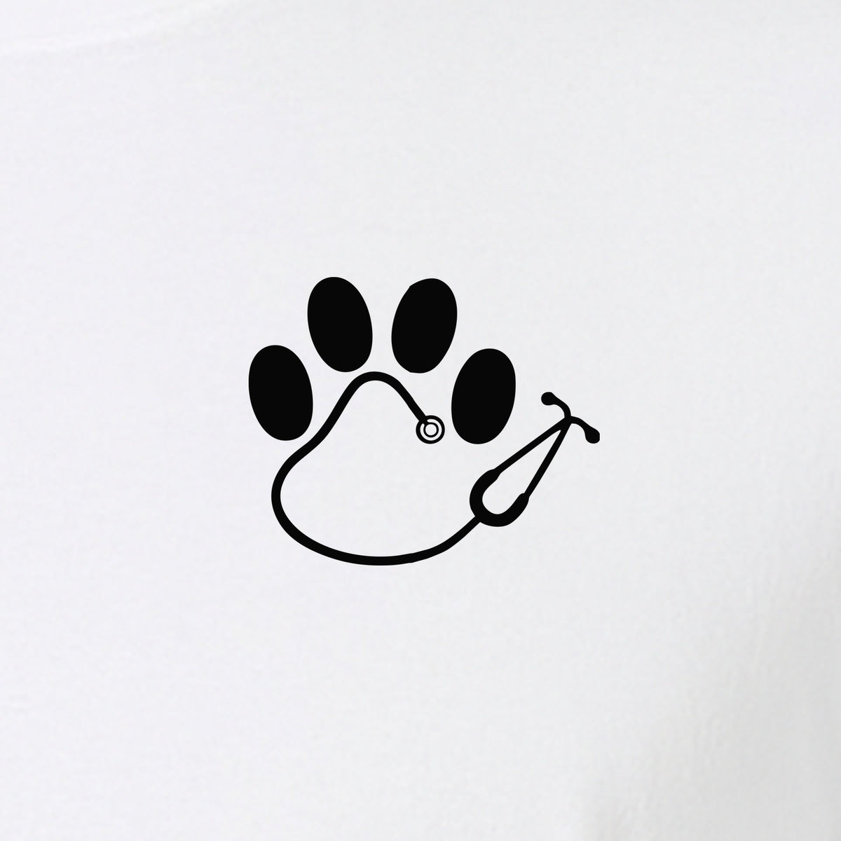 Vet Tech T-Shirt, Paw Print and Stethoscope Pocket Design for Veterinary Students