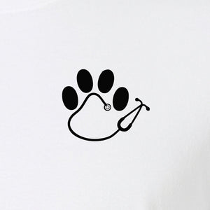 Vet Tech T-Shirt, Paw Print and Stethoscope Pocket Design for Veterinary Students