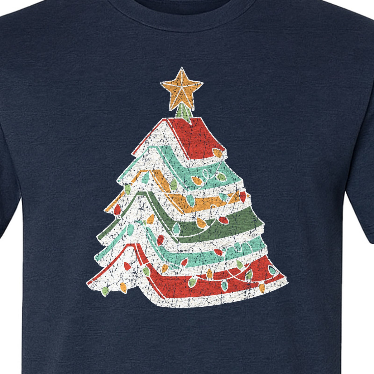 Stacked Book Christmas Tree T-Shirt, Holiday Design for Readers, Teachers and Festive Gatherings